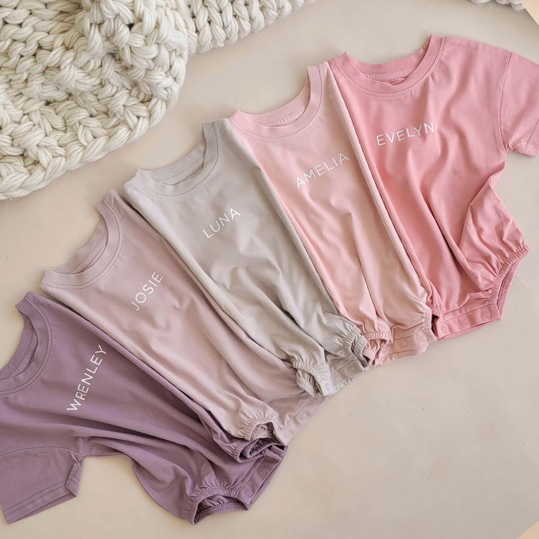 Personalized Short Sleeve Bubble Romper | Sweet & Sassy | Caden Lane