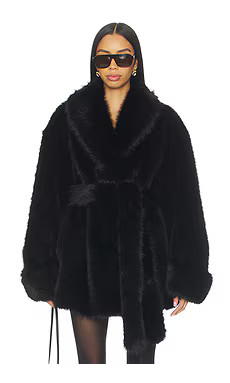 Lovers and Friends Margot Faux Fur Coat in Black from Revolve.com | Revolve Clothing (Global)