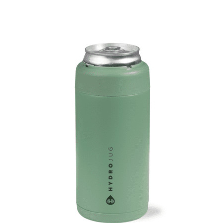 HydroJug Can Cooler - Slim 2-in-1 Insulated Can Cooler Cup 12oz - Stainless Steel, Non-Slip Rubber Base, Screw-Top Lid - Sage | Walmart (US)