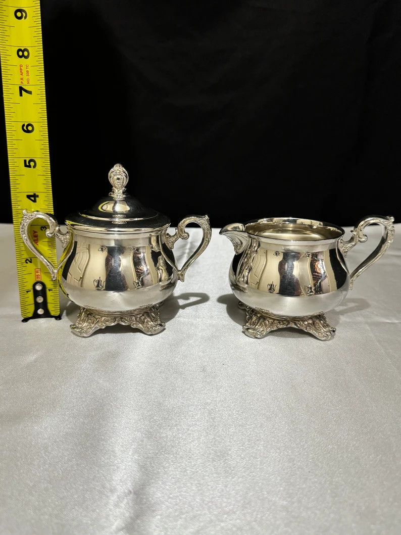 4pc Silver Plated Coffee and Tea Set, Victorian Rose Pattern by WM Rogers and Son, Under Internat... | Etsy (US)