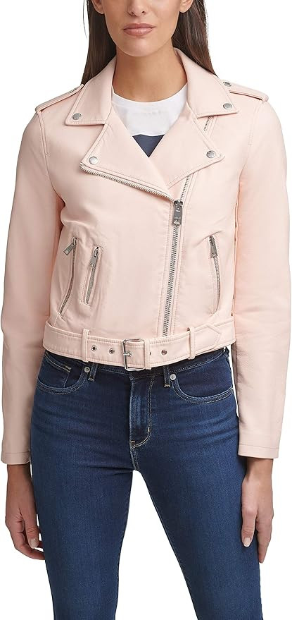 Levi's Women's Faux Leather Belted Motorcycle Jacket (Standard and Plus Sizes) | Amazon (US)