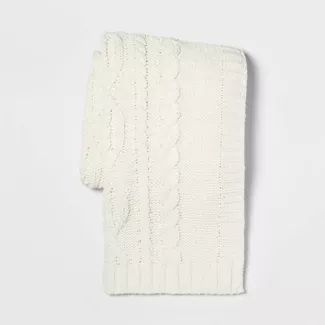 Cable Knit Chenille Throw - Threshold™ | Target