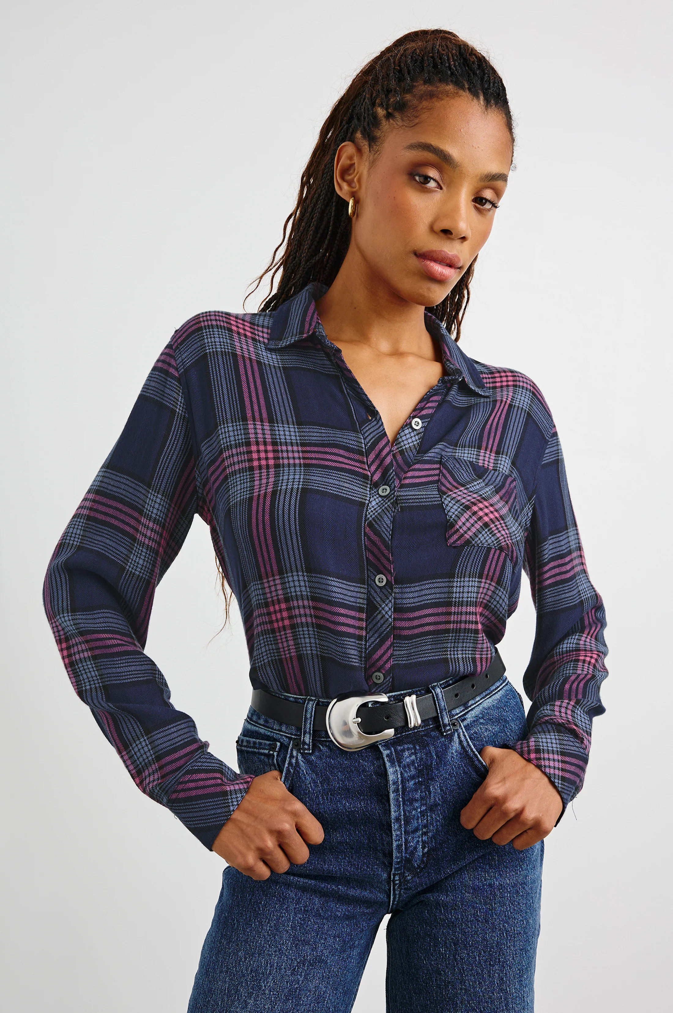 HUNTER SHIRT - NAVY ROSE ASTOR | Rails