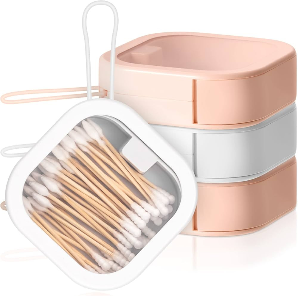 Kathfly 4 Pcs Hair Tie Organizer Portable Hair Accessory Storage Containers Stackable Hair Tie Ho... | Amazon (US)