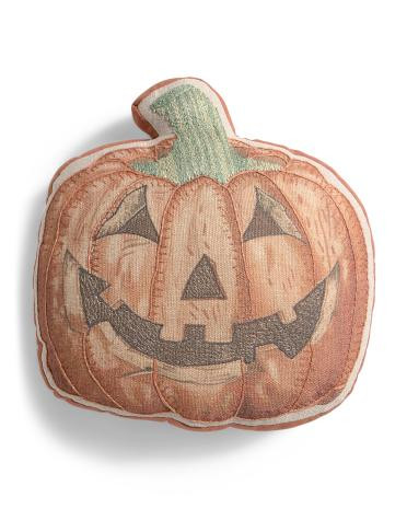 16in painted pumpkin figural pillow | TJ Maxx