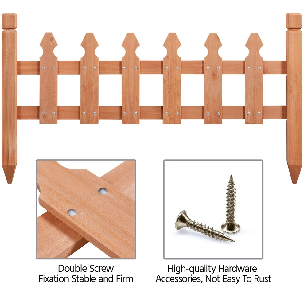 Yaheetech 21.7'' H x 35.5'' W Garden Picket Fence Fencing Border & Reviews | Wayfair | Wayfair North America