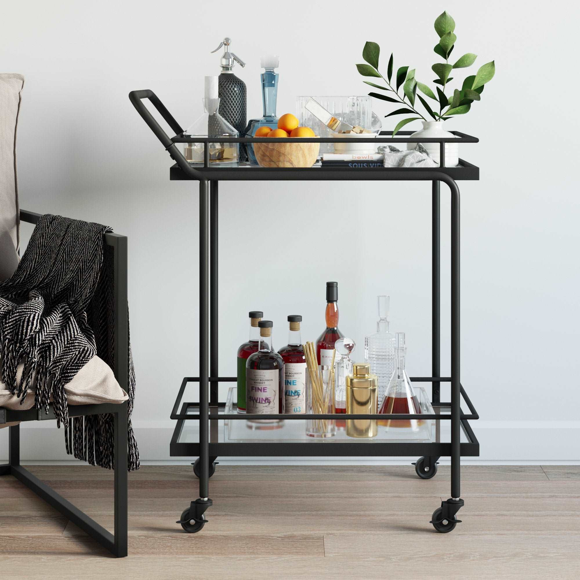 Metal Rolling Bar Cart | Nathan James
