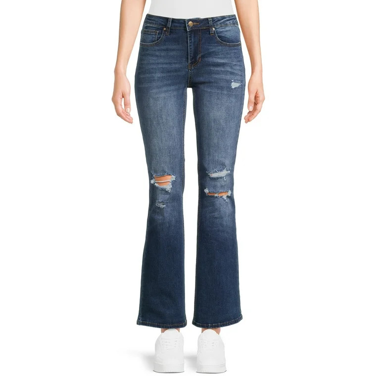 No Boundaries Juniors Destructed Flare | Walmart (US)