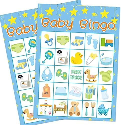 Boy Baby Shower Bingo Game - 24 Guests Party Game Supplies | Amazon (US)