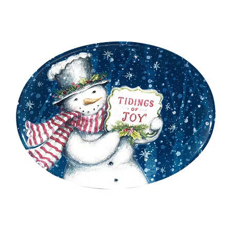 Certified International Snowman Greetings Serving Platter, One Size, Blue | JCPenney