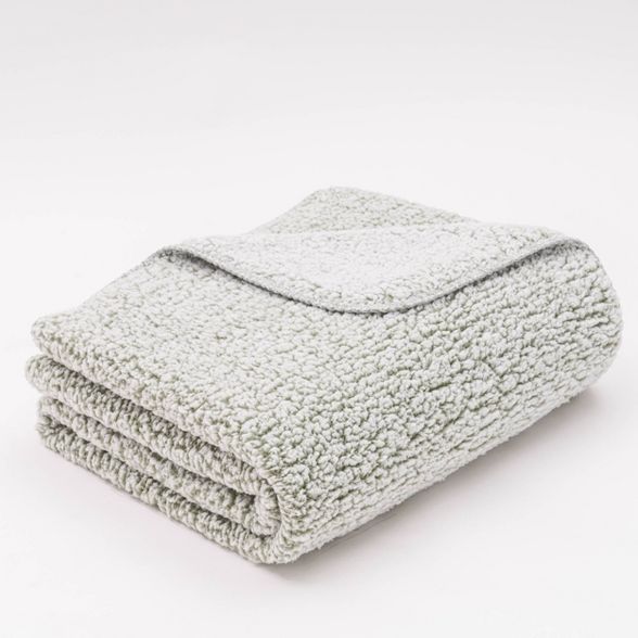 50"x60" Frosted Cozy Sherpa Throw Blanket - freshmint | Target