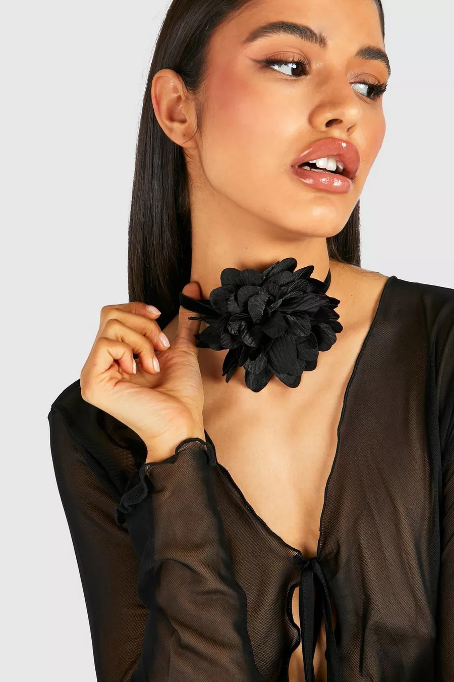 Black Rose Velvet Corsage Choker | Boohoo.com (UK & IE)