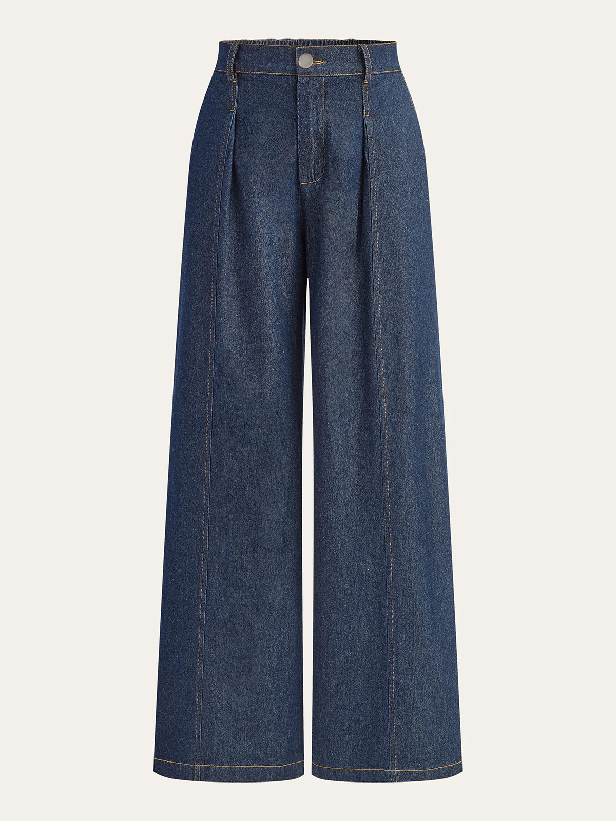 Mid-Waisted Wide-Leg Denim Pants | Commense