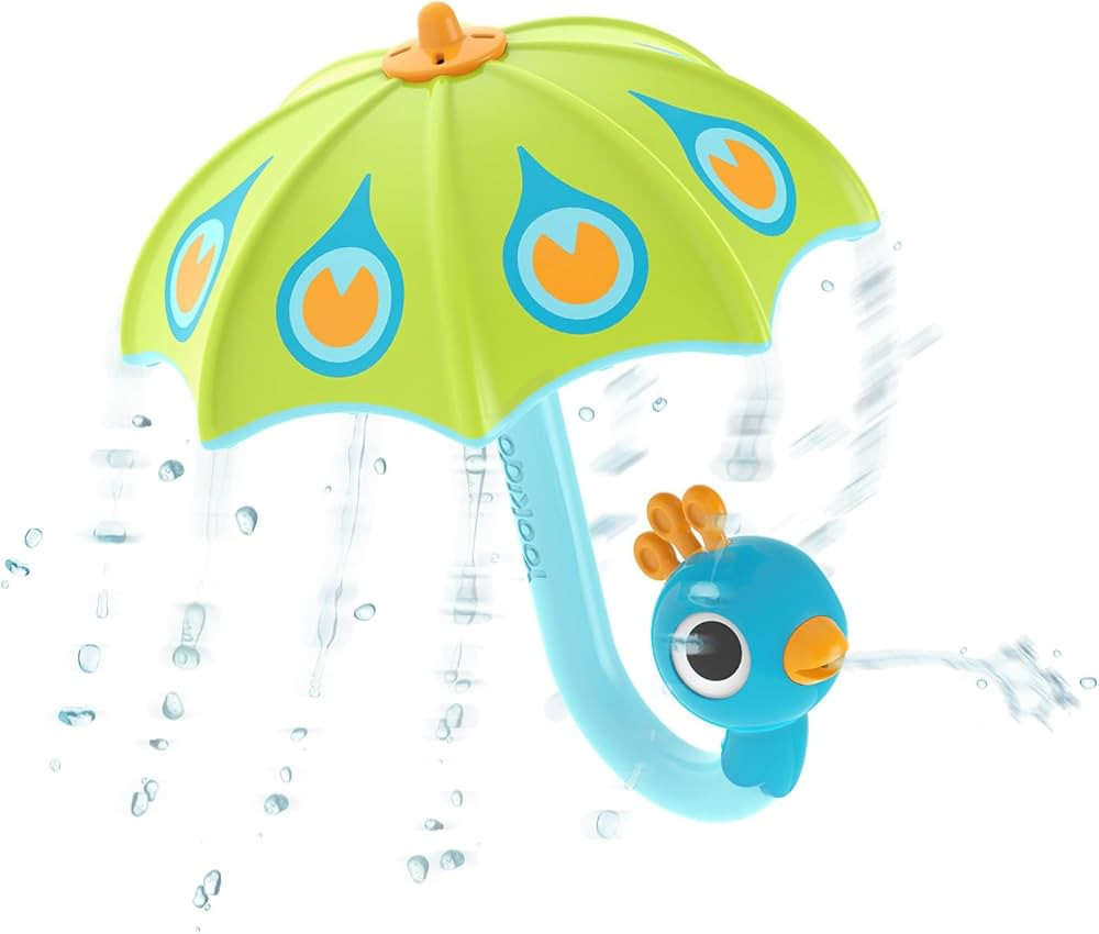 Yookidoo Baby Bath Toy (Ages 1-3) Green Peacock Umbrella Water Sprinkler with 3 Moving Pieces (Mo... | Amazon (US)