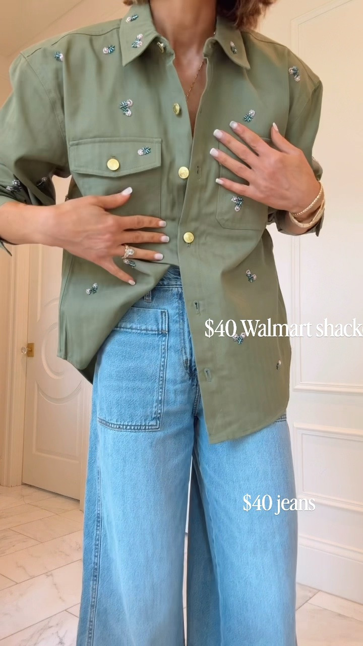 Under $100 cute fall denim fit with @Walmart and @Target I'm wearing size small in top and size 2 in jeans that fit tts