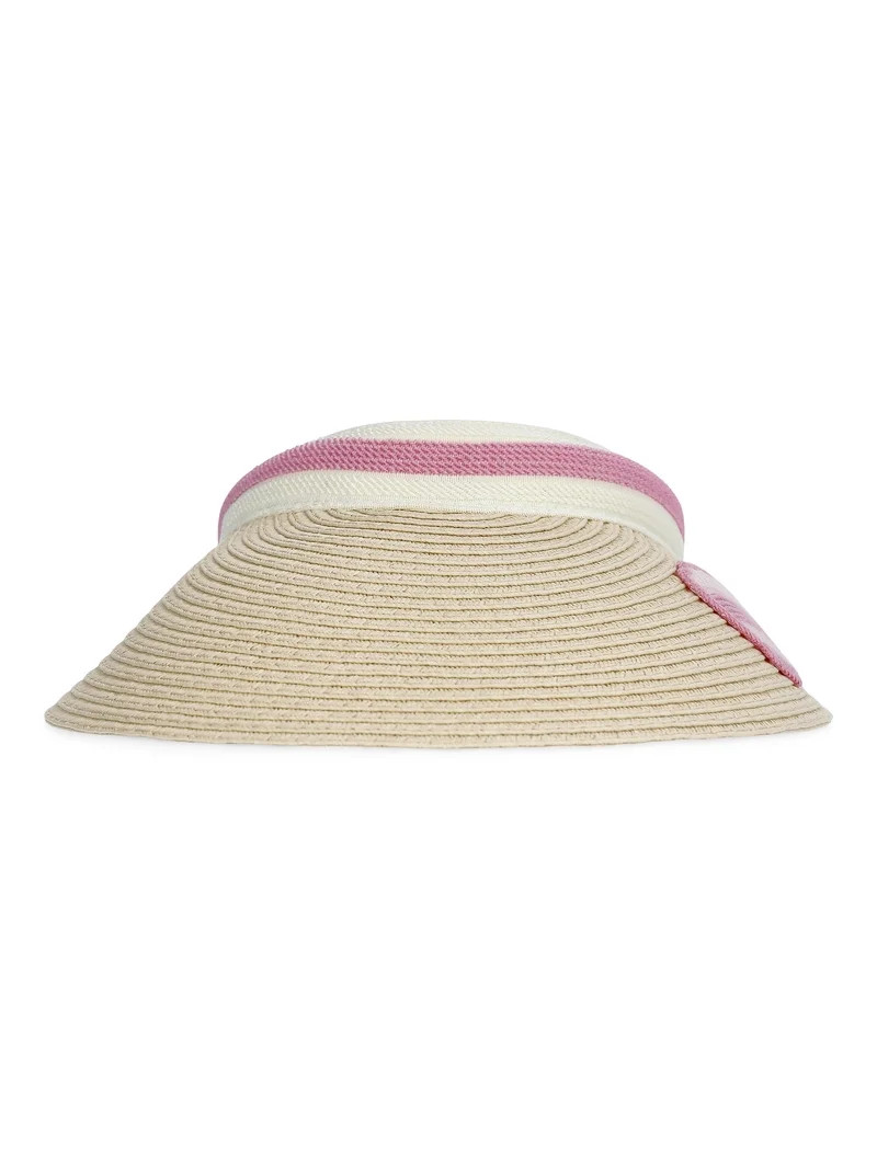 No Boundaries Straw Visor, Women's, Pink Shell | Walmart (US)