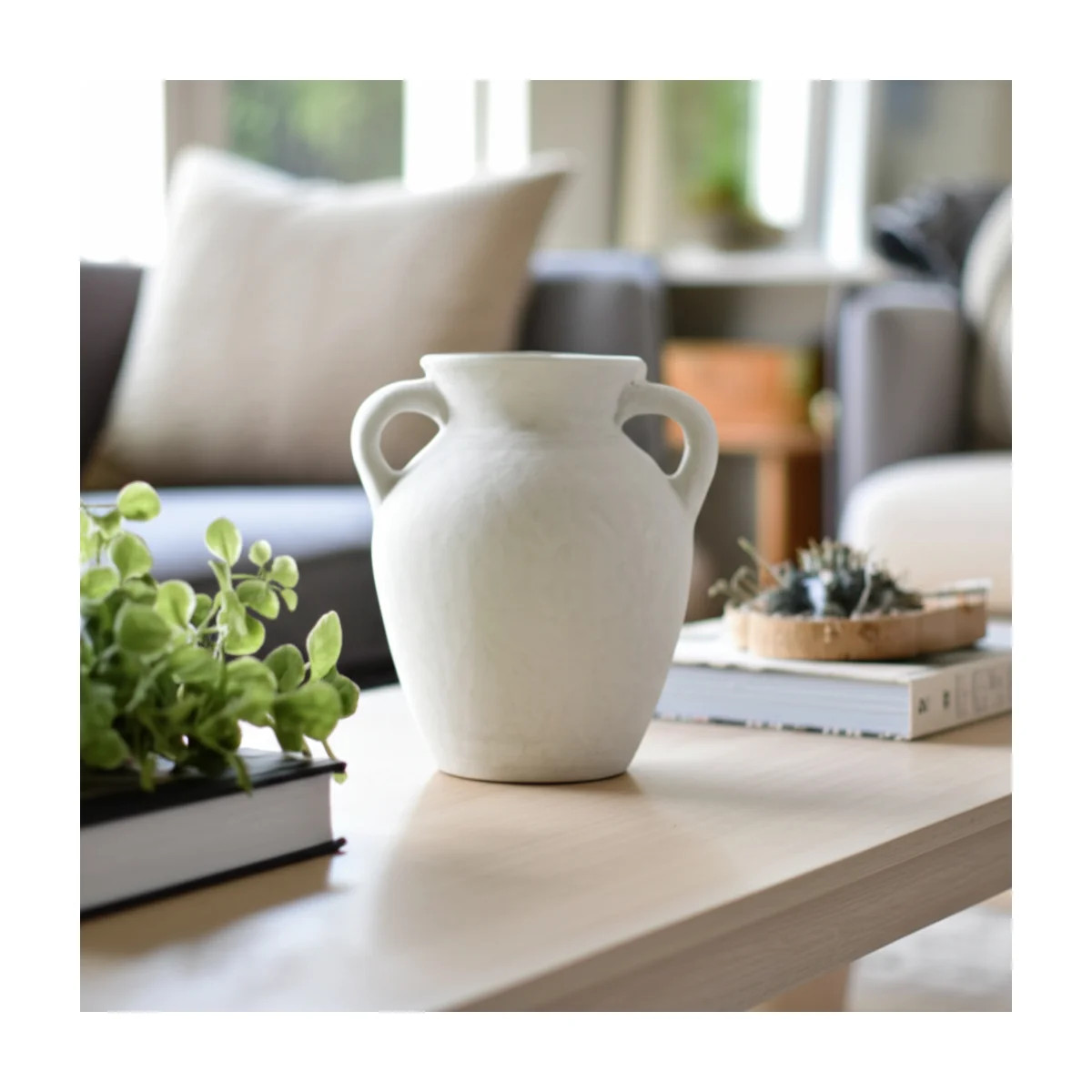 Kenith Handcrafted Paper Mache Vase with Amphora Shape and Handles - Rustic Decorative Accent for... | Wayfair North America