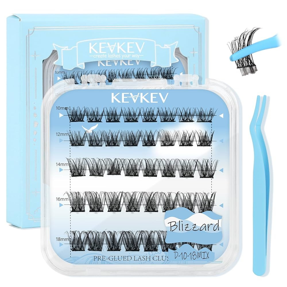 KevKev Self Adhesive Eyelashes 40Pcs Press On Lashes No Glue Needed Self Adhesive Lash Clusters R... | Amazon (US)