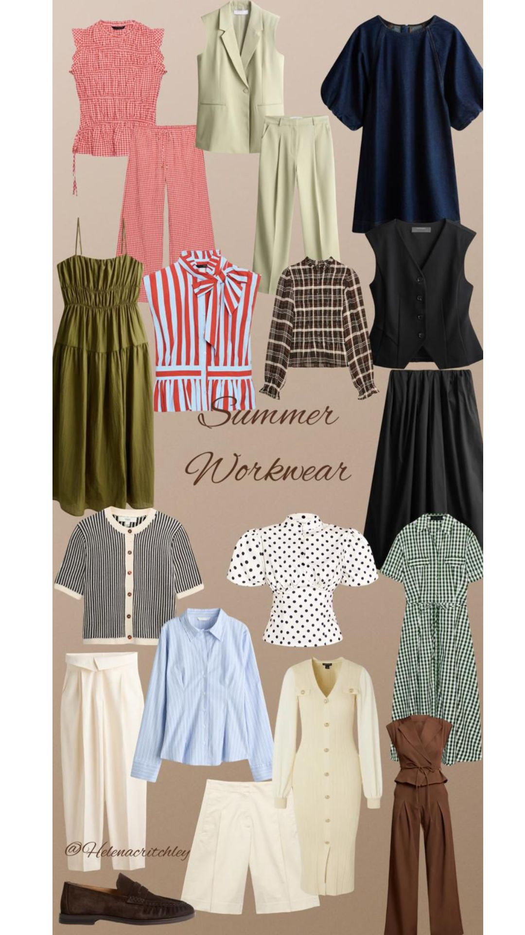 Summer workwear ☀️

Office outfit ideas, Workwear capsule wardrobe, Gingham co-ord set, Sage tailored waistcoat, Wide leg tailored trousers, Navy puff sleeve dress, Black waistcoat, Olive green sundress, Red striped blouse, Brown check blouse, Polka dot peplum top, Green gingham shirt dress, Blue striped shirt, Smart casual office style, Chic summer tailoring, Office Style, Summer in the Office

#LTKuk #LTKsummer #LTKworkwear