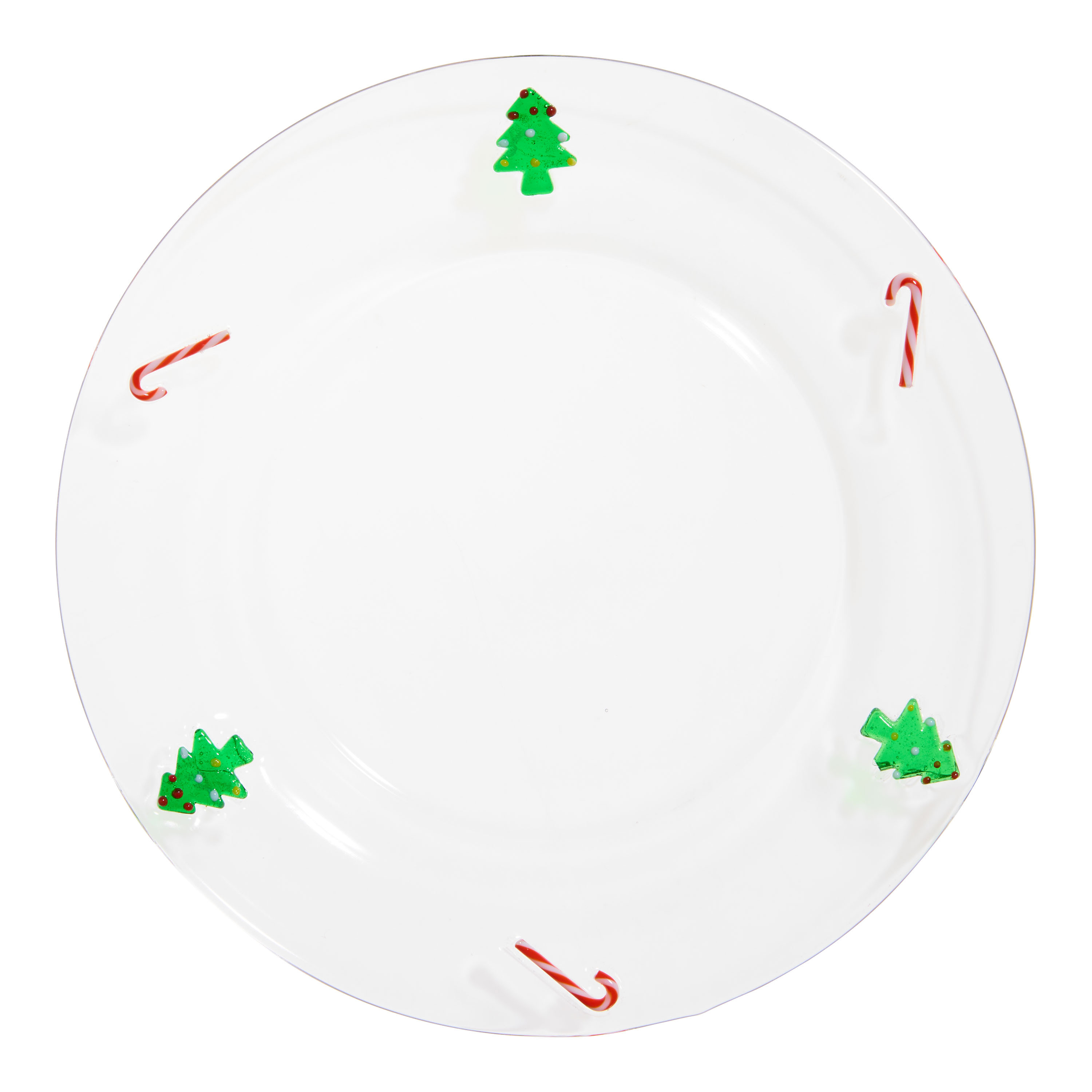 Charm Christmas Tree and Candy Inlay Glass Salad Plate | World Market