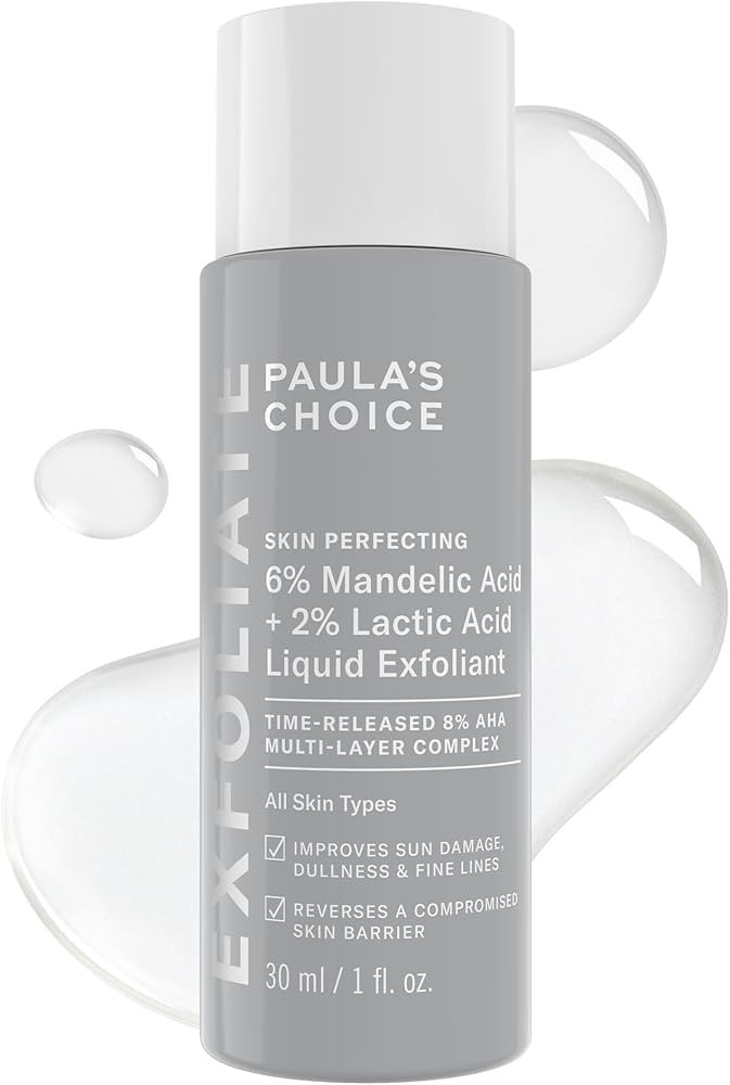 Paula’s Choice 6% Mandelic Acid + 2% Lactic Acid Exfoliant, Gentle Daily AHA Exfoliation for Di... | Amazon (US)