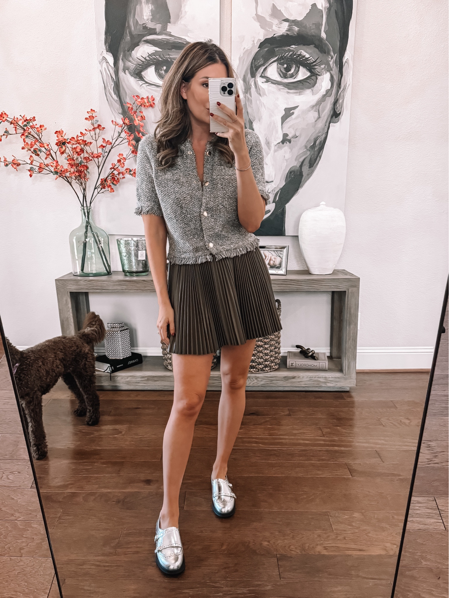 Medium in jacket, size 4 in faux leather skirt #ad #jcrew @jcrew 

#LTKSeasonal #LTKStyleTip