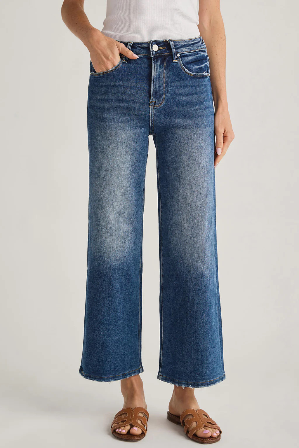 Risen Shea High Rise Wide Crop Jeans | Social Threads