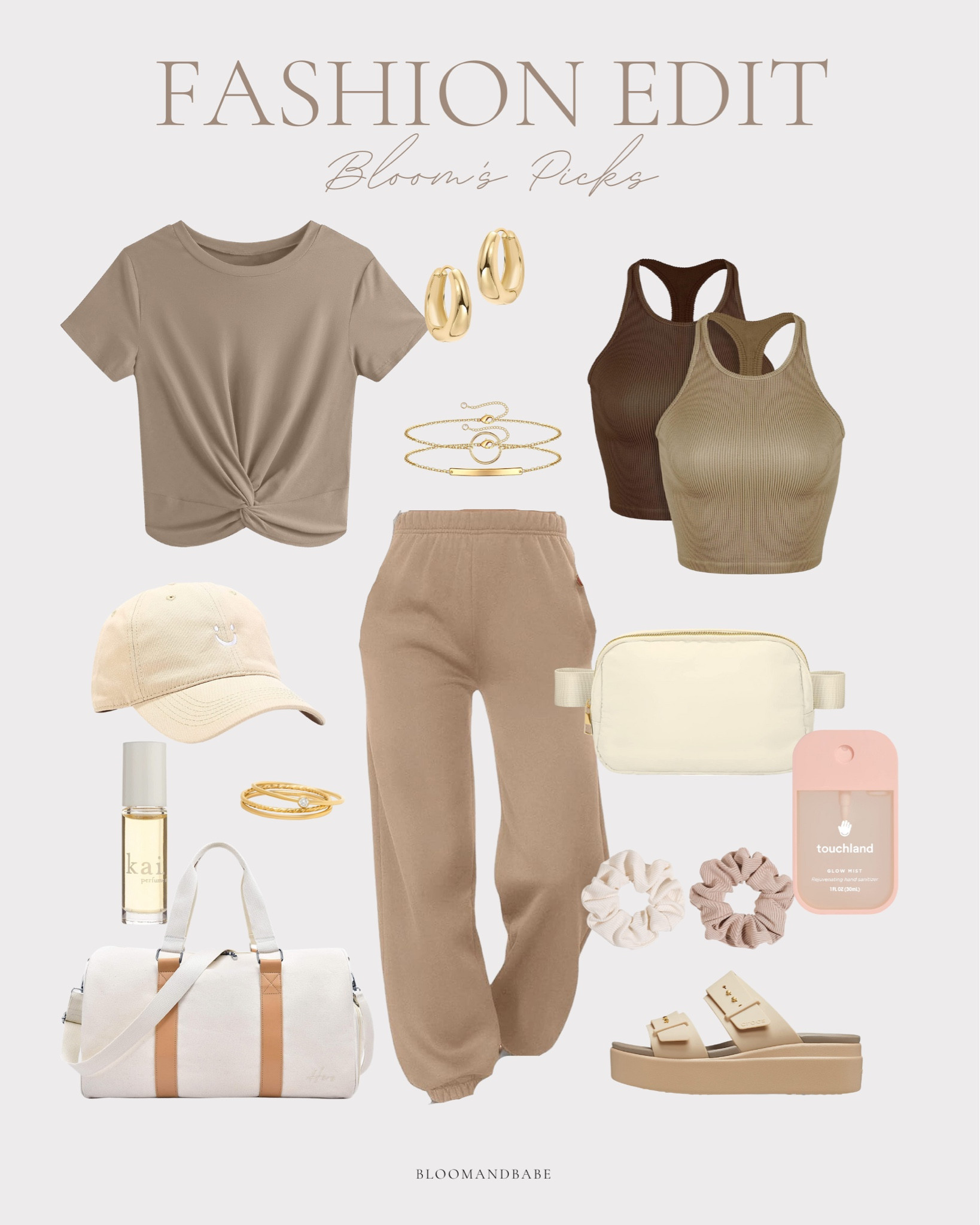 Amazon lounge wear / lounge set / women’s joggers / neutral wardrobe / neutral athleisure / belt bags / Amazon beauty / gold jewelry / neutral duffel bag / neutral sandals / women’s t-shirts / baseball hats

#LTKshoecrush #LTKFind #LTKbeauty