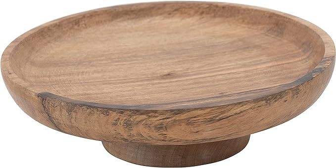 Bloomingville Round Natural Mango Wood Footed Cake Stand Bowl, Pack of 1 | Amazon (US)
