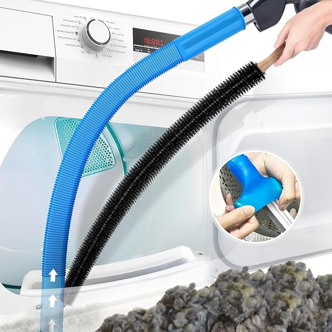 2 Pieces Dryer Vent Cleaner Kit Compatible with Most Vacuum Cleaner, Dryer Lint Brush and Vacuum ... | Amazon (US)