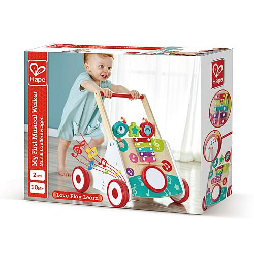Hape My First Musical Walker wooden push walker with activity panel