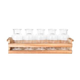Wood Tray with 5 Glass Bottles by Ashland® | Michaels | Michaels Stores