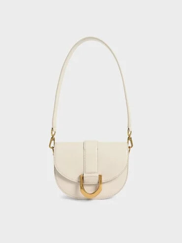 Cream Mini Gabine Saddle Bag | CHARLES & KEITH | Charles & Keith US