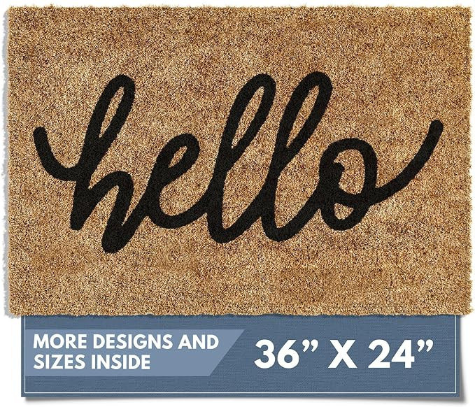 Barnyard Designs Doormat Welcome Mat for Outdoors, Large Front Door Entrance Mat, Brown (Hello, 3... | Amazon (US)