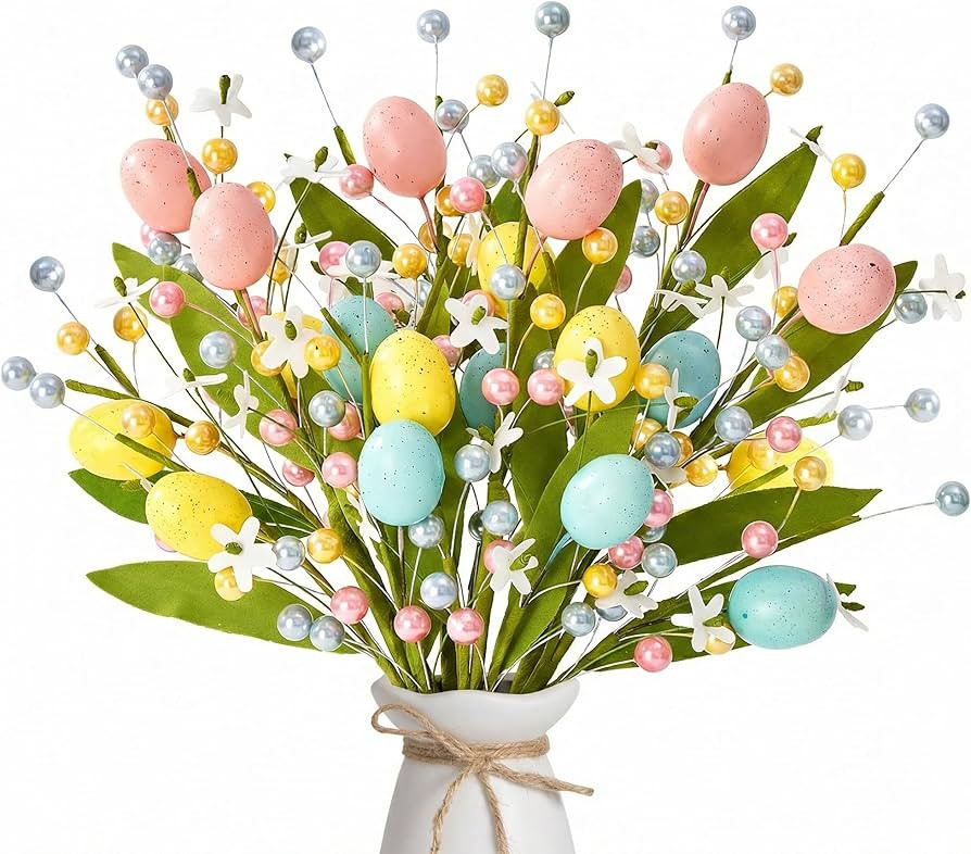 Easter Decorations 6 Pack Spring Flowers Artificial, Easter Centerpieces for Tables, Easter Egg D... | Amazon (US)