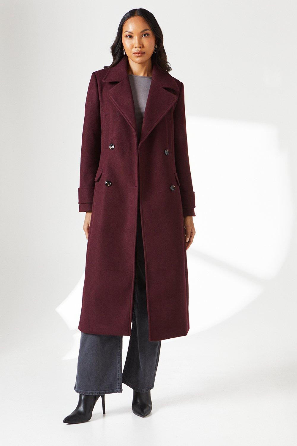 Longline Double Breasted Oversized Coat | Debenhams UK