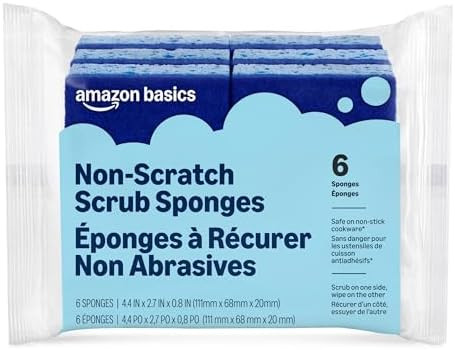 Amazon Basics Non-Scratch Dual-Sided Sponges for Nonstick Pots and Pans, Dish Scrubber, All-Purpo... | Amazon (US)