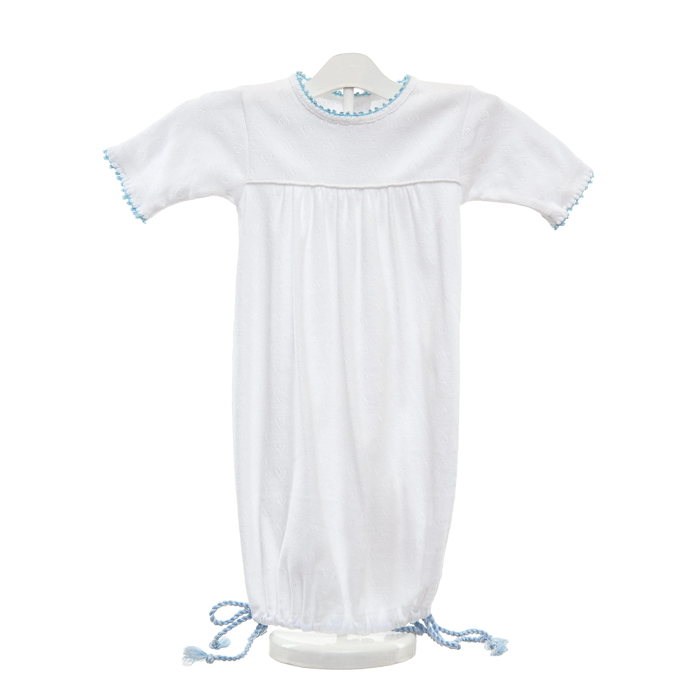 BABY POINTELLE HEART COTTON KNIT SACK | Lenora