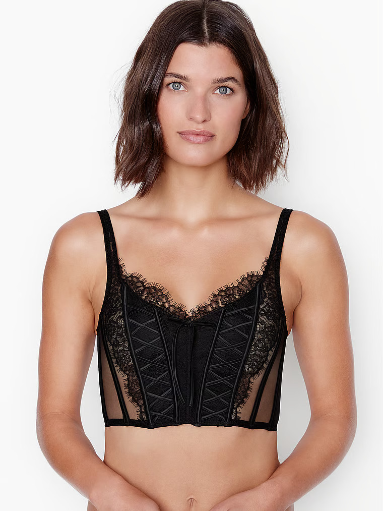 Unlined Lace-Up Corset Top | Victoria's Secret (US / CA )