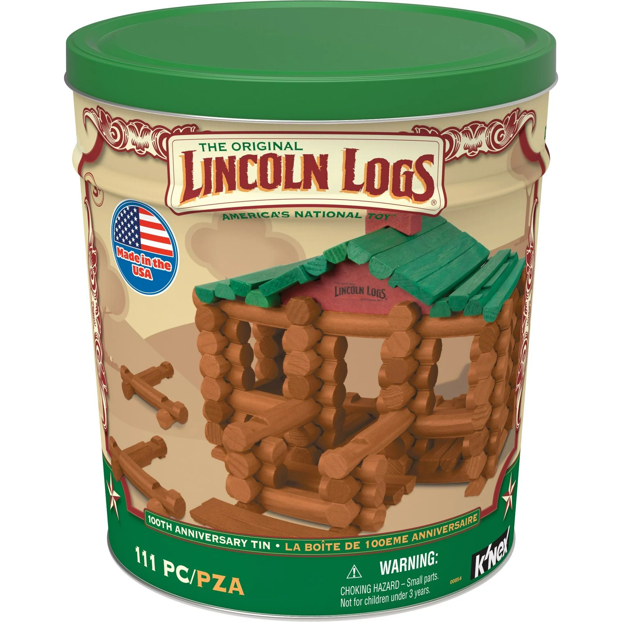 Lincoln Logs 100th Anniversary 111-Piece Collectible Tin - Walmart.com | Walmart (US)