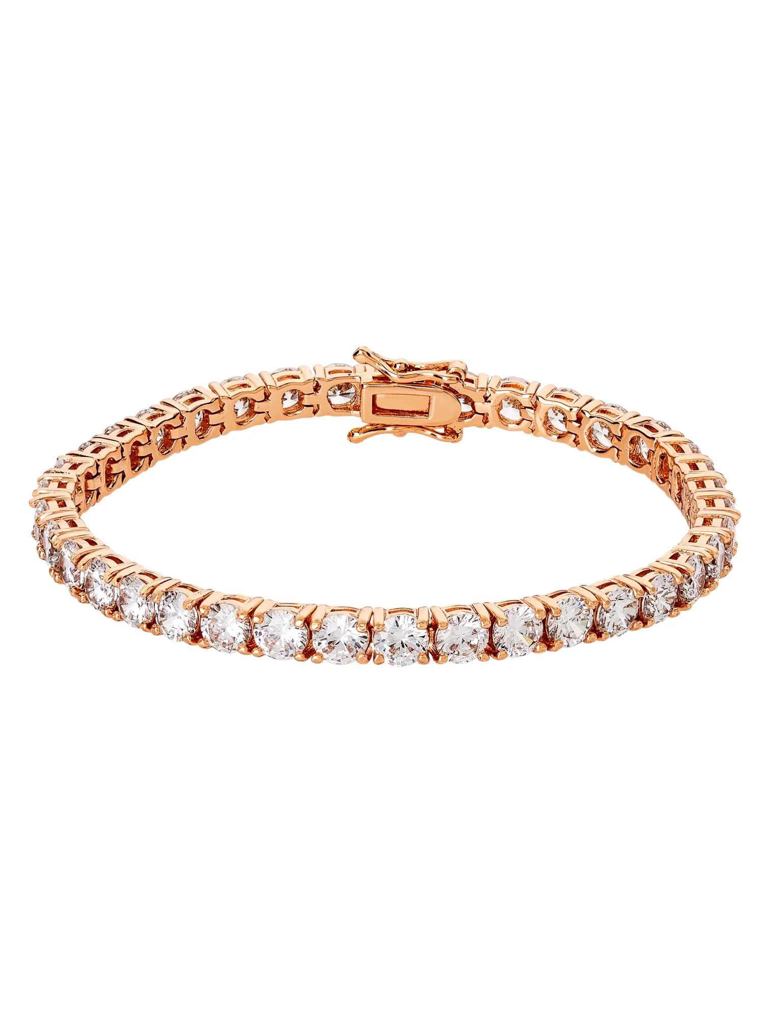 14KT GOLD FLASH PLATED CUBIC ZIRCONIA TENNIS BRACELET, 7.5" | Walmart (US)