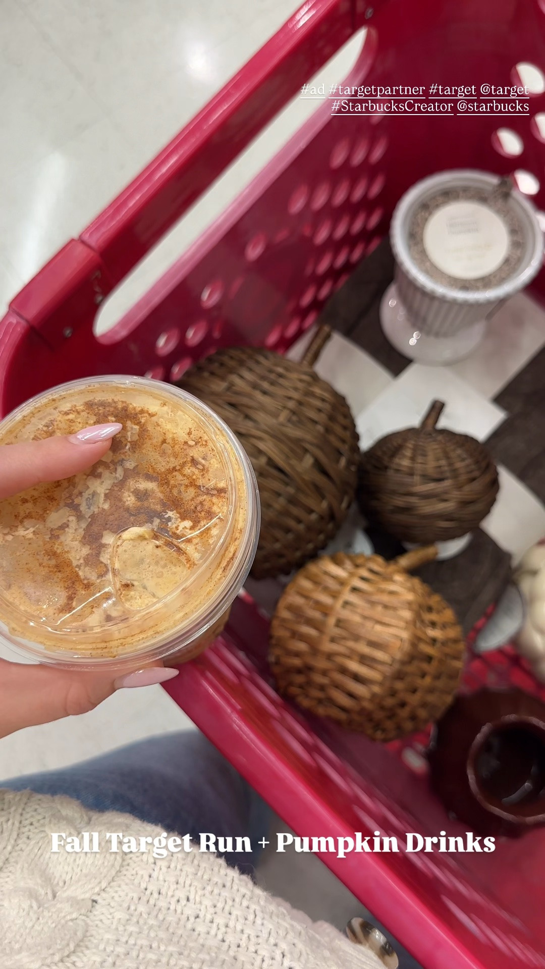 #ad Starting off the new season with a fall Target run and the new Iced Pumpkin Cream Shaken Espresso from Starbucks🧡
#targetpartner #target @Target  #StarbucksCreator @starbucks