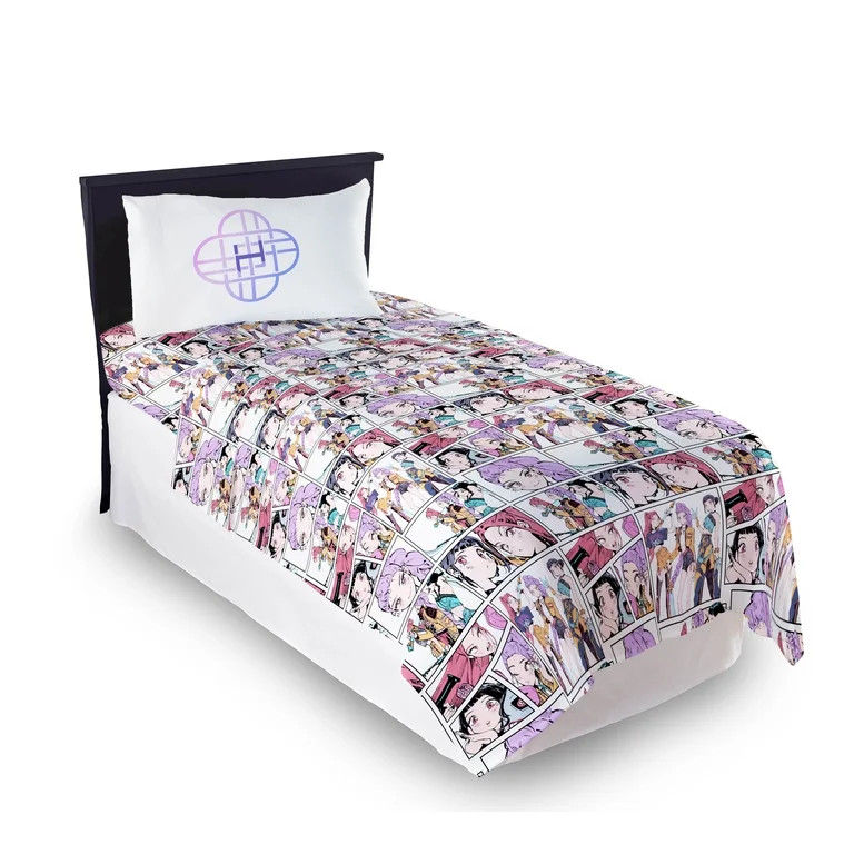 KPOP Demon Hunters Huntrix Trio Kids 3 Piece Bedding Sheet Set, Multicolor, Twin | Walmart (US)