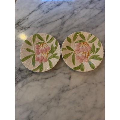 Vintage Shafford Fruit Du Jour Pink Berry Majolica Plates 1987 Set of 2 | eBay | eBay US