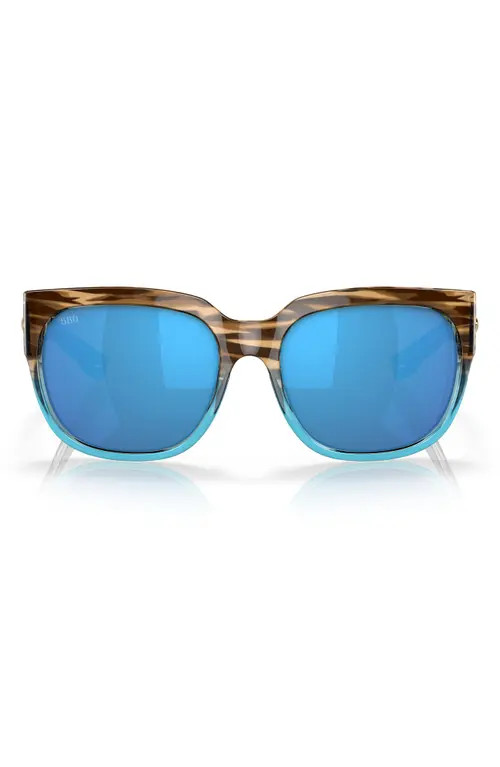 Costa Del Mar Waterwoman 58mm Mirrored Polarized Pillow Sunglasses in Blue Grad at Nordstrom | Nordstrom