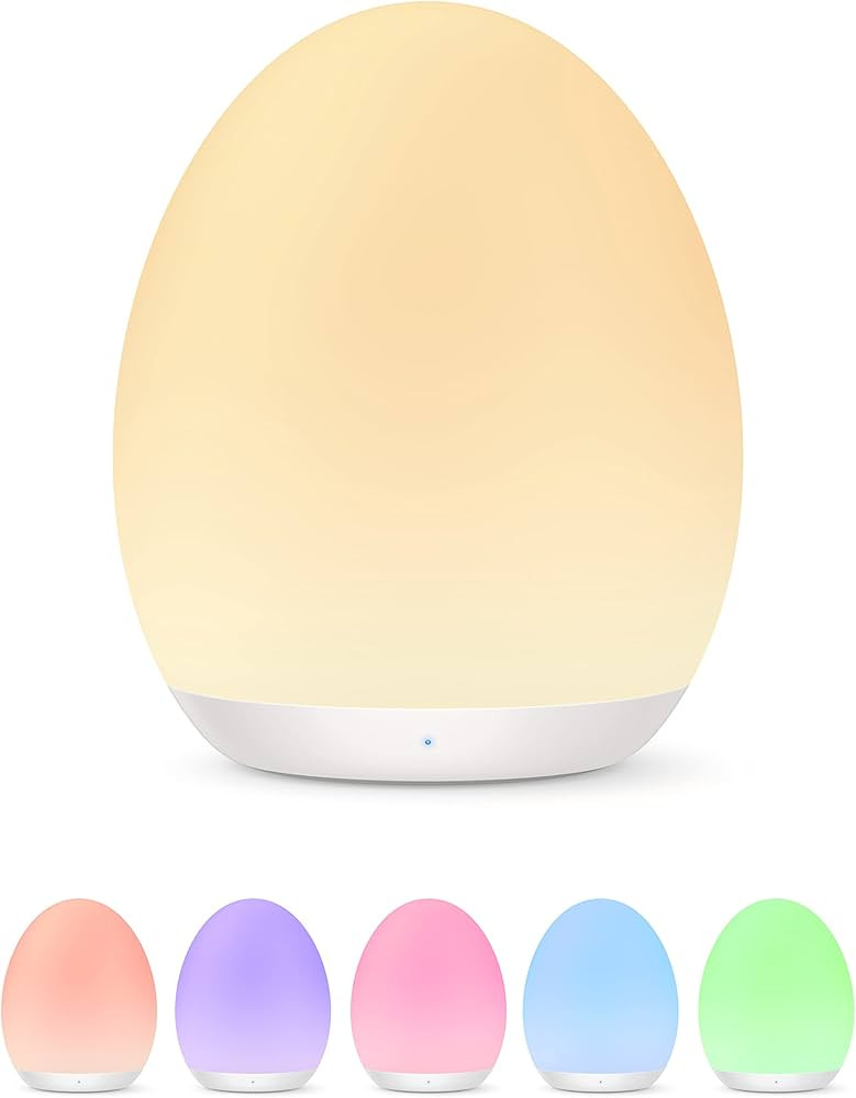 Night Light for Kids, Baby Egg Light with 7 Colors Changing Mode & Stepless Dimming, Nursery Nigh... | Amazon (US)
