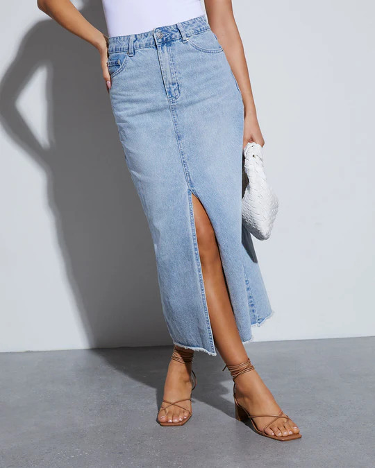 Rizz Denim Midi Skirt | VICI