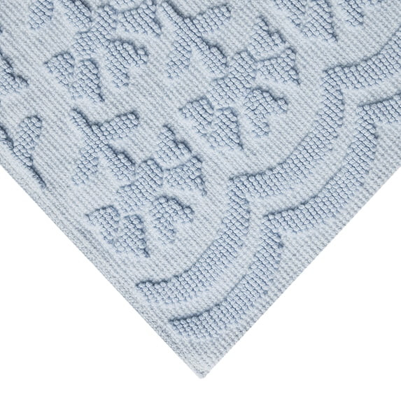 Beautiful Floral Block Scallop 2 Piece Bath Rug Set by Drew Barrymore, Hydrangea Blue, 17 in x 24... | Walmart (US)