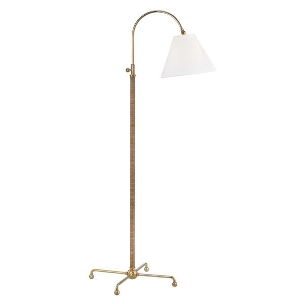 Curves No.1 Gold and Off White One-Light 30-Inch Floor Lamp | Bellacor