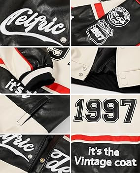 Aelfric Eden Mens Faux Leather Varsity Jacket Vintage Racing Motorcycle Graphic Bomber Jackets Ov... | Amazon (US)